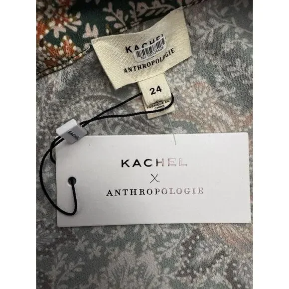 Kachel ANTHROPOLOGIE Mixed Leopard Floral Print Peasant Blouse Size 24 NWT - Picture 7 of 8